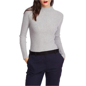 Court & Rowe Ribbed Knit Sweater Blouse Mock Neck